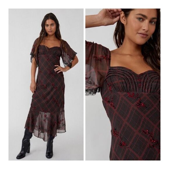 NWT Free People Fallen Flowers Midi Dress Embroidered Beaded size 8
Retr… - Picture 1 of 14